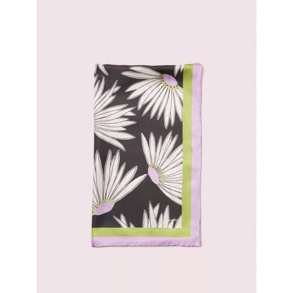 KATE SPADE NEW YORK Falling Flower Silk Oblong Scarf  NWT - Picture 2 of 3